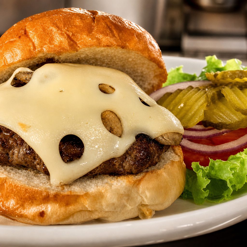Mushroom Swiss Burger.